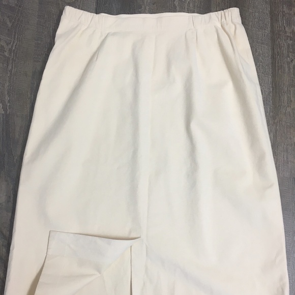 Cream Vintage Ultrasuede Skirt Offwhite Creme Midi - Picture 2 of 7